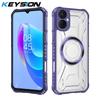 KEYSION Transparent Magnetic Case for TECNO Spark 9 Pro 9T Silicone+PC Heavy Duty Shockproof Phone Back Cover for for Spark 9T 9 Pro