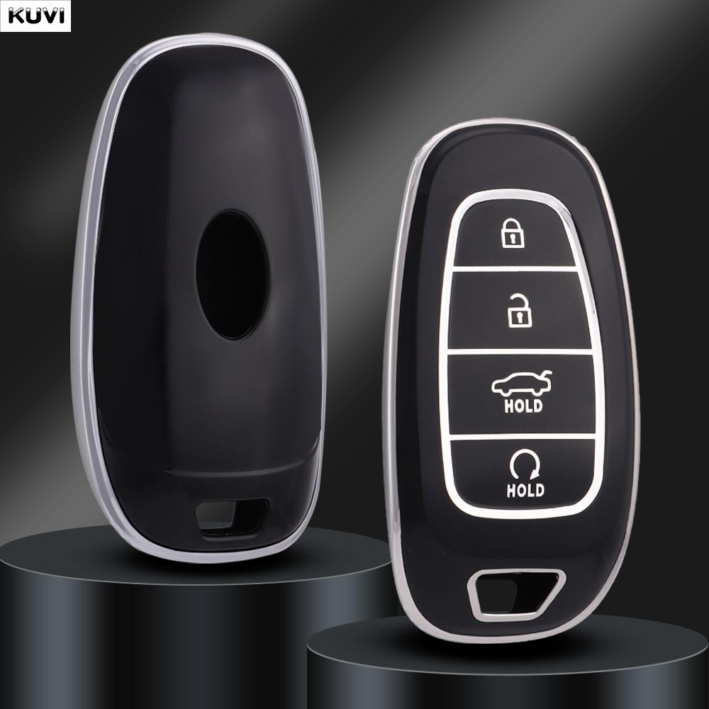 4 Button TPU Car Remote Key Case Cover For Hyundai Santa Fe Tucson 2022 NEXO NX4 Ioniq 5 Atos Prime Solaris 2021 Fob Accessories