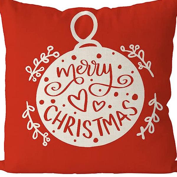 Christmas Pillowcase Linen Print Elk Snowman Home Decoration Sofa Cushion Cover
