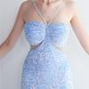 Vestido longo de lantejoulas para festa, vestido noturno para banquete, vestidos de noite