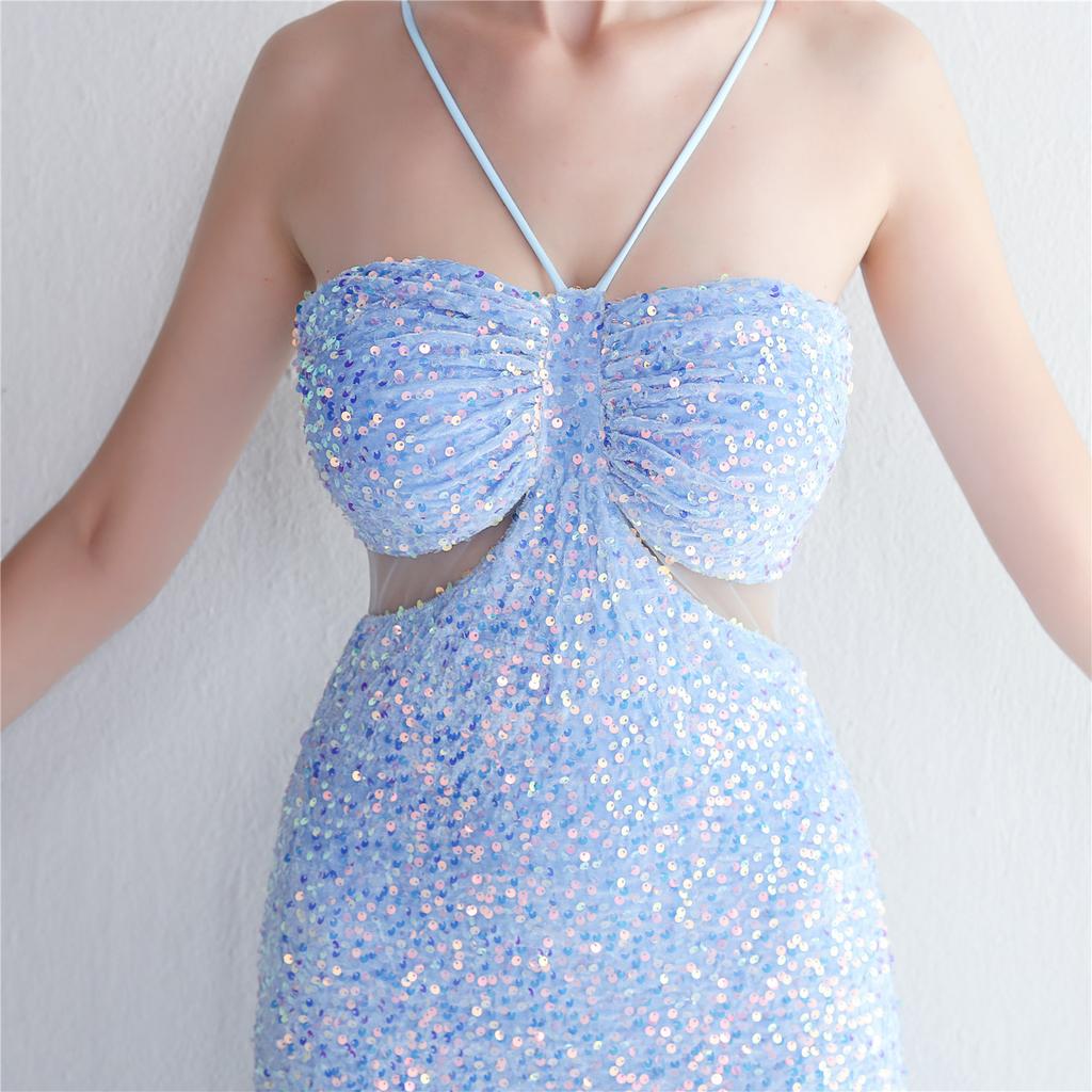 Vestido longo de lantejoulas para festa, vestido noturno para banquete, vestidos de noite