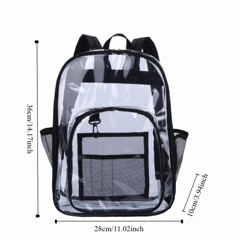 PVC Students School Bag Waterproof Clear Shoulder Bag Casual Transparent Backpack  Outdoor