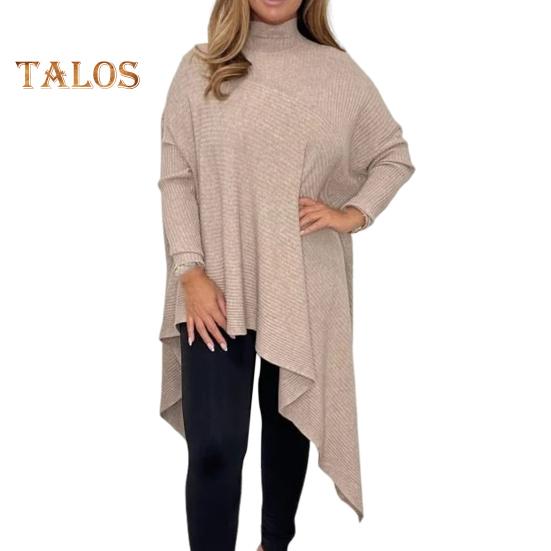 Dámské topy Rolák Dlouhý rukáv Jednobarevné Nepravidelný lem Pulovrové topy Volný střih Žebrované tričko Topy Denní nošení