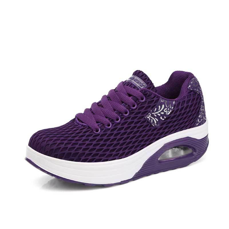8 Spring new breathable big net rocking shoes women's fashion sports casual shoes mesh platform women's shoes