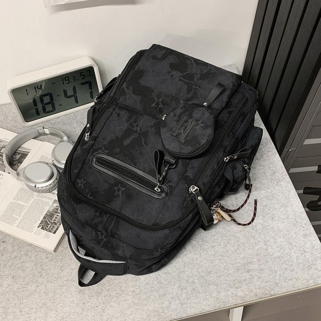 Schoolbag Large Capacity Junior High School Boys School Bag Men's and Women's Lightweight Backpack Chinese College Students Outdoor Leisure Printed