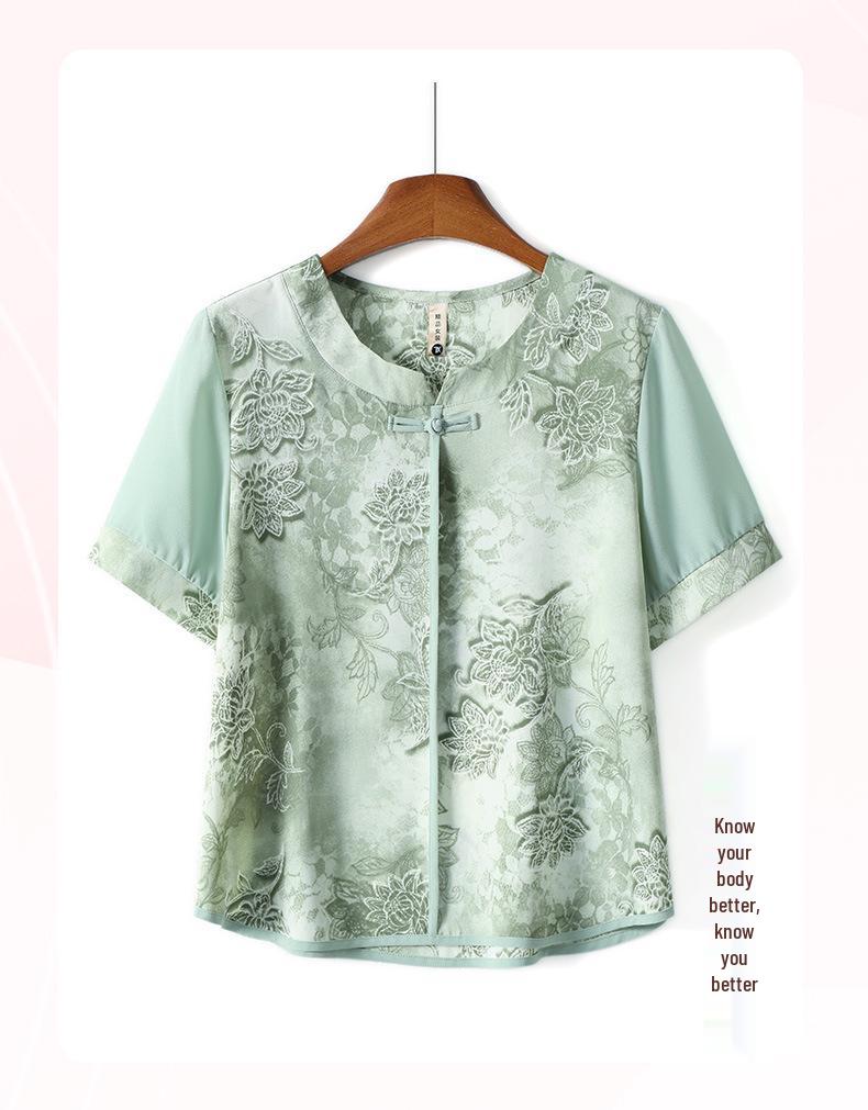 Mom's Summer Chiffon Short-Sleeve Top - Vintage Style 2026 for 50s & 60s