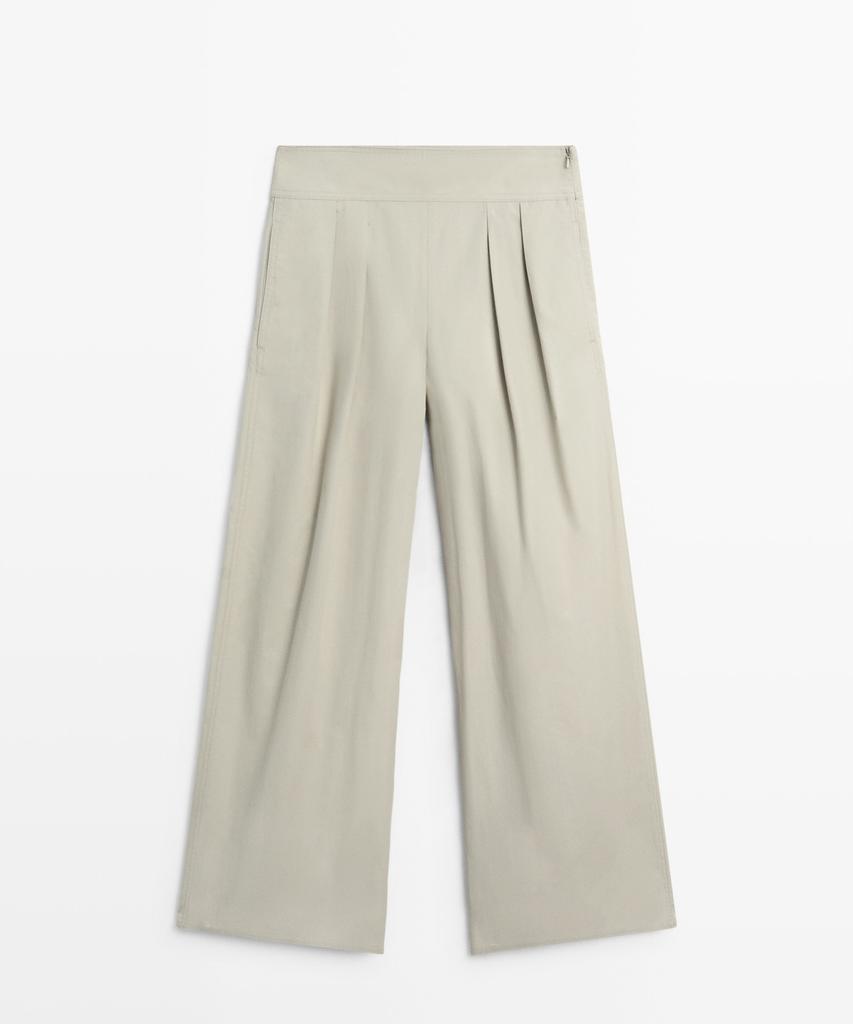 Masimodutti Pleated Sasi Belted Wide Leg Pants