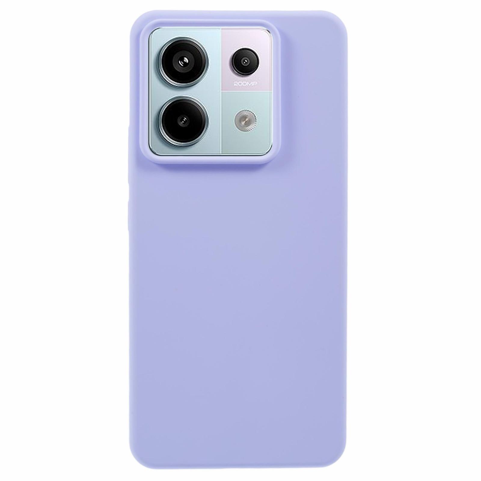 

For Xiaomi Poco X6 5G/Redmi Note 13 Pro 5G Case Solid Color Liquid Silicone Phone Cover Light Purple