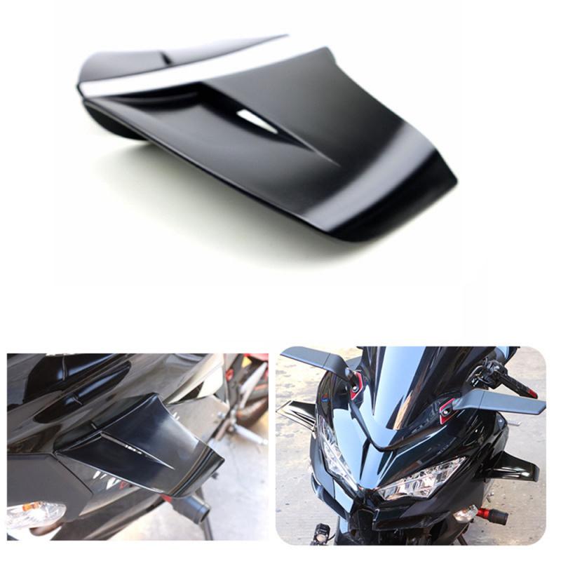 

Glossy Black Motorcycle Winglet Aerodynamic Wing Side Fairing Spoiler Trim Cover