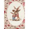 Vintage Style Easter Rabbit Posters Frameless Prints Canvas Painting Wall Art Pictures Home Room Antique Nursery Decoration