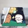 Bubu & Dudu Appreciating Lanterns Flannel Blankets Winter  Super Soft Throw Blanket for Home Decor Novelty Bedspread Bed Cover