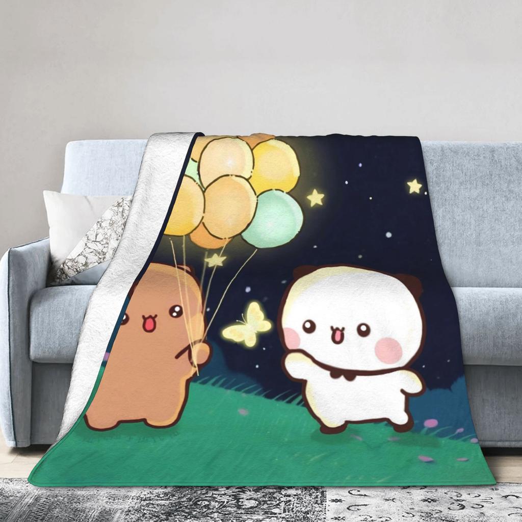 Bubu & Dudu Appreciating Lanterns Flannel Blankets Winter  Super Soft Throw Blanket for Home Decor Novelty Bedspread Bed Cover