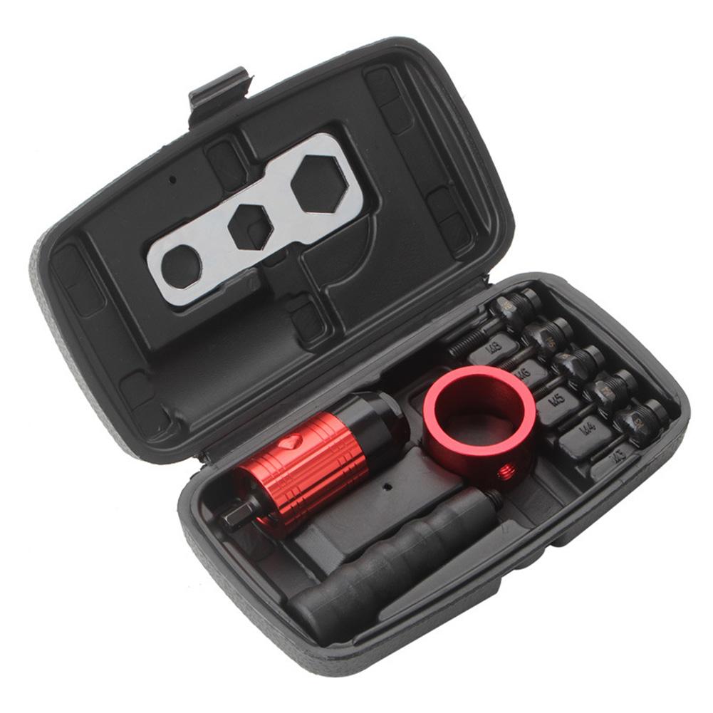 Elektrisches Nietwerkzeug Adapter-Kit für Akku-Bohrschrauber mit 5 Dornen Griff und Schraubenschlüssel Sorgt für sichere und effiziente Mutterverbindung