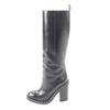 Great CHANEL Knee-high boots black leather Women 36 G30379 Used