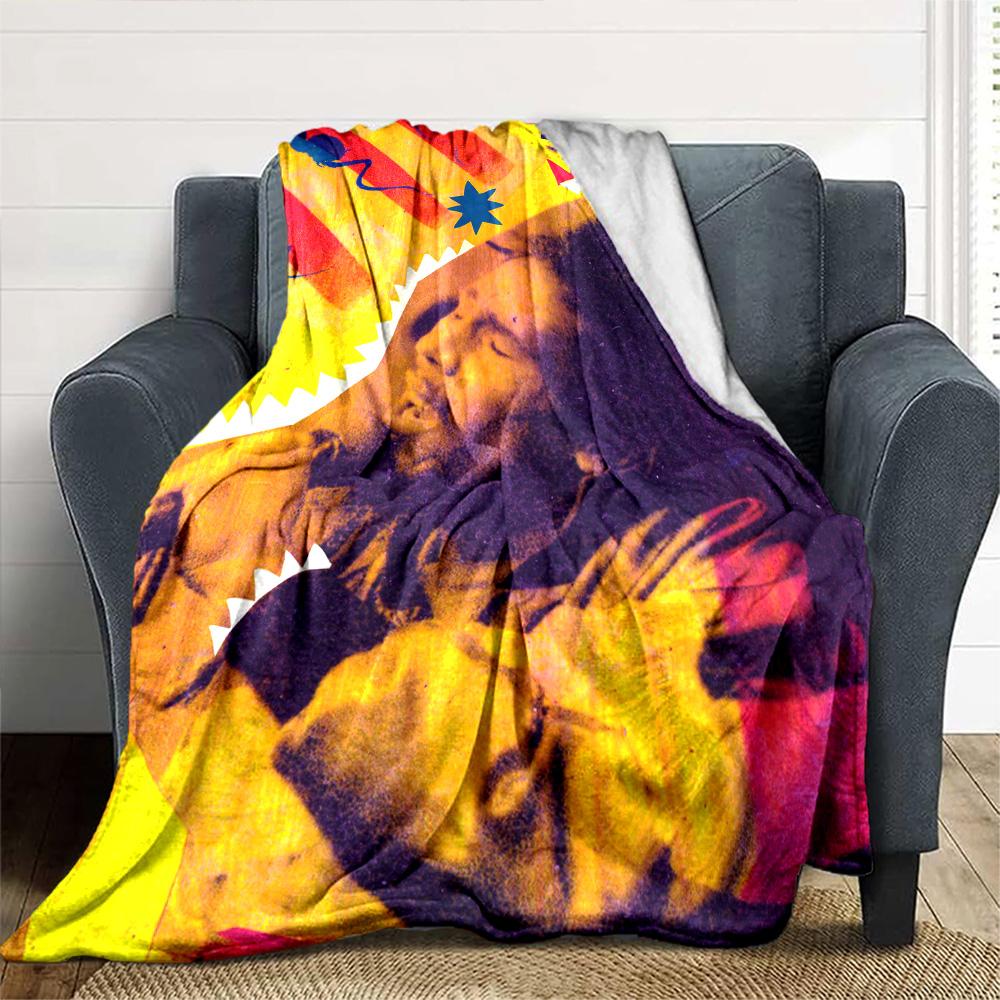 Bob Marley Blanket Durable Comfort Perfect for Office Livingroom Seaside Four Seasons Universal Warmthful Decor