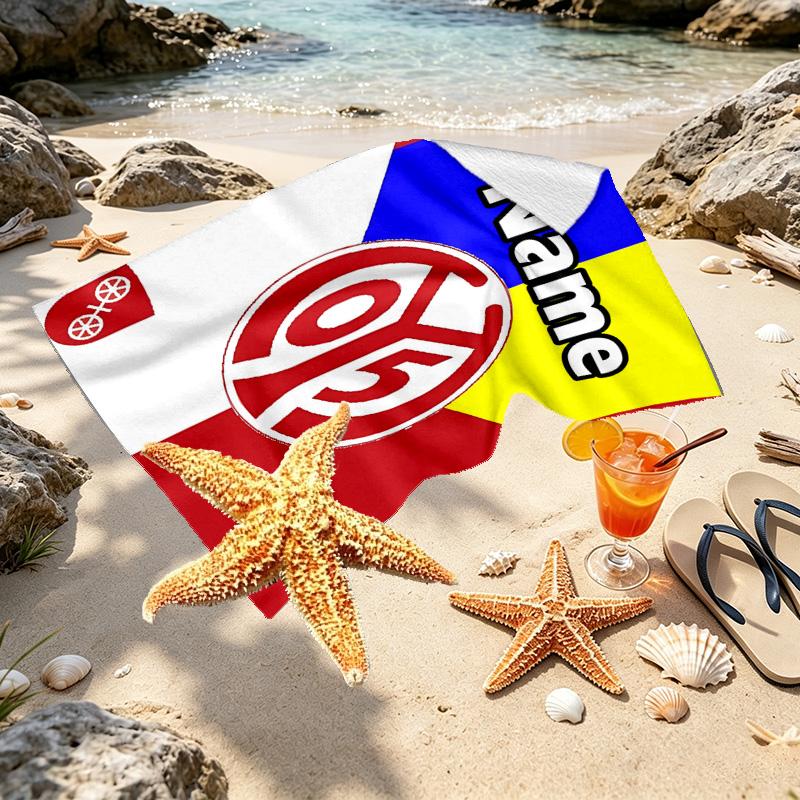 Custom Name Personalized 05 1FSV Mainz 05 Print Beach Towel, for Trip Camping Beach Party Home Decor, Birthday Gift for Family & Friends