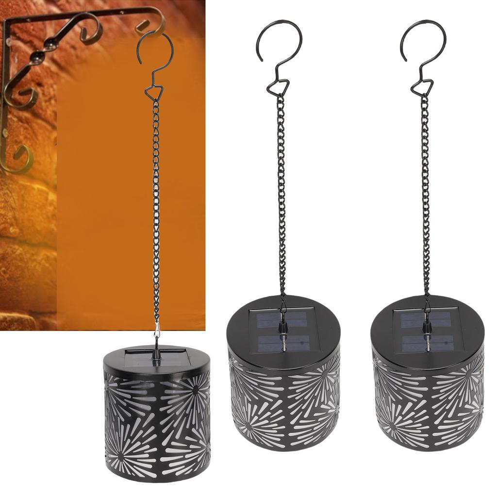 Solar Lamp Solar Lantern with Flash Mode Rain Proof 3D Light Effect Retro Solar Lamp for Outdoor Terrace Garden Decoration