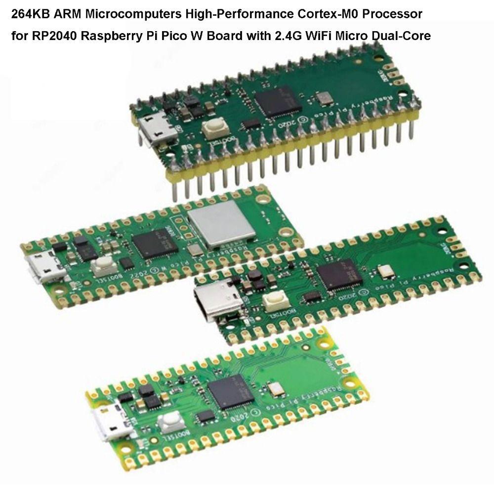 Green 264KB ARM Microcomputers 3 Styles RP2040 Raspberry Pi Pico W Board