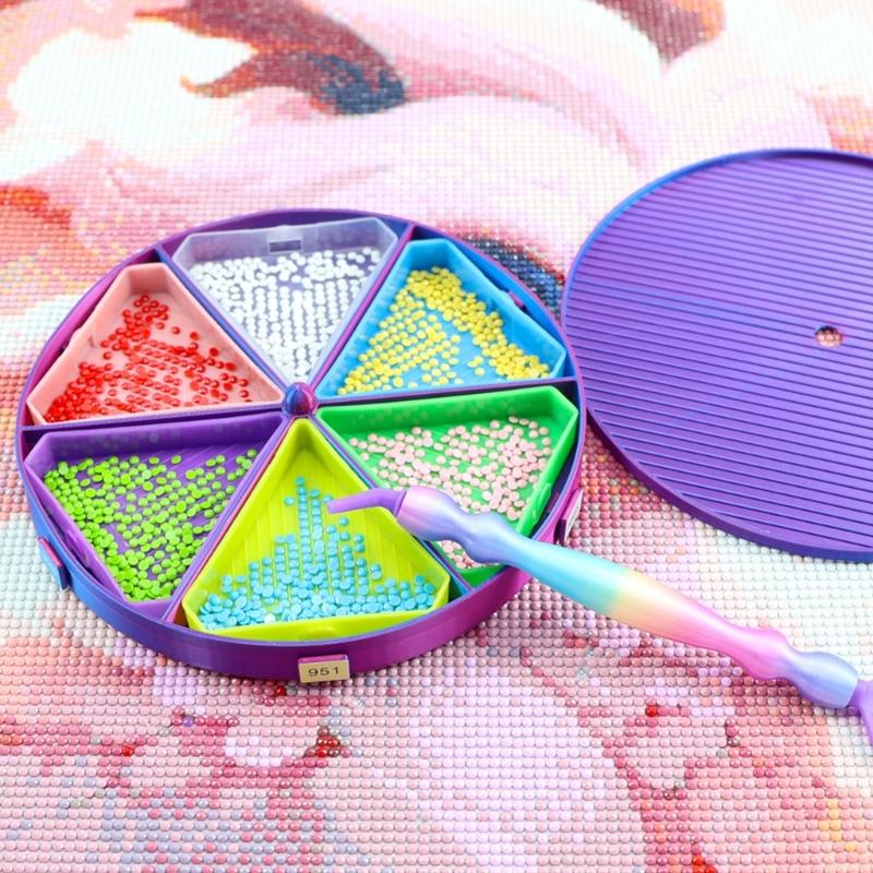 Beads Embroidery Tool Set Polylactic Acid Round Tray for Fast Sifting Multiple Use in Handcraft
