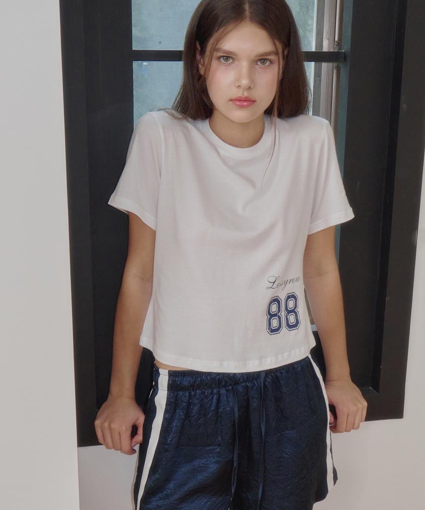 LOSSYROW 88 Varsity Slim Tee White