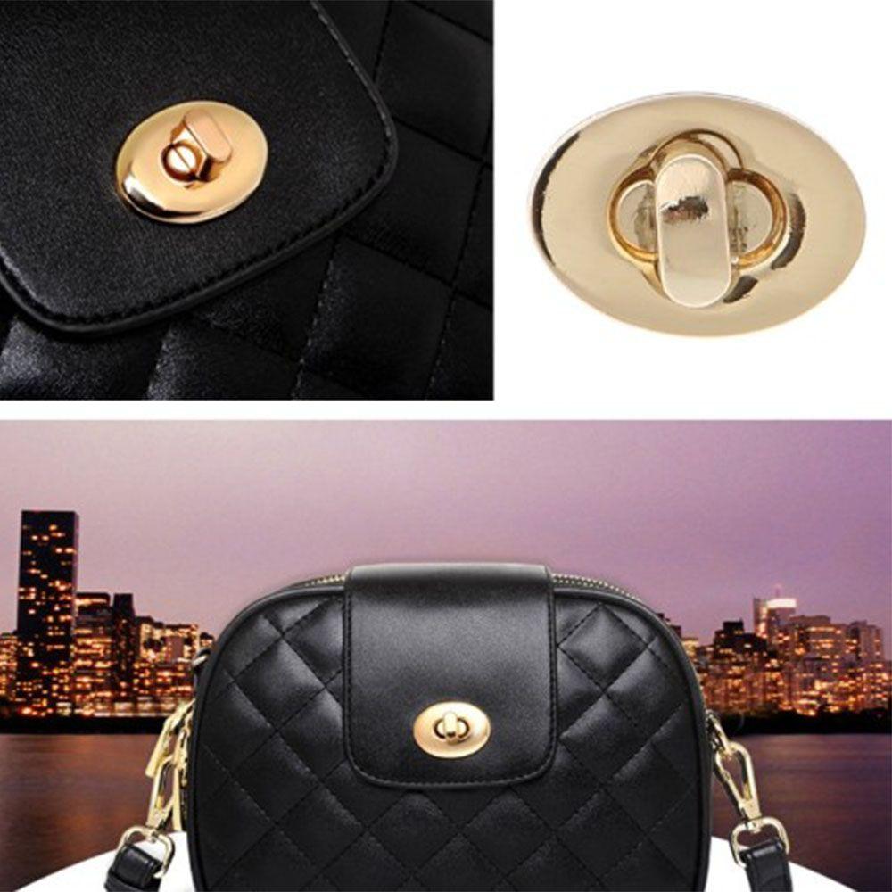 

Elegant Handbag Oval Egg Shape Hardware DIY Clasp Turn Lock срібний