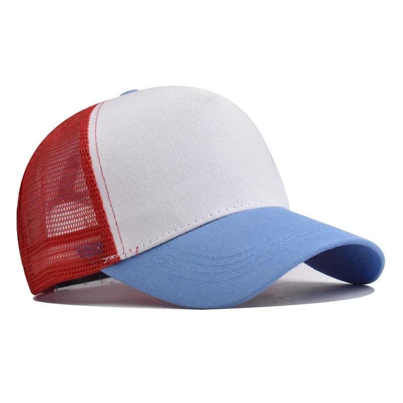 New 5 Pane Mesh Baseball Cap Adult Hip Hop Curved Snapback Hats Summer Sunshade Sun Hat Simple Trucker Advertising Cap