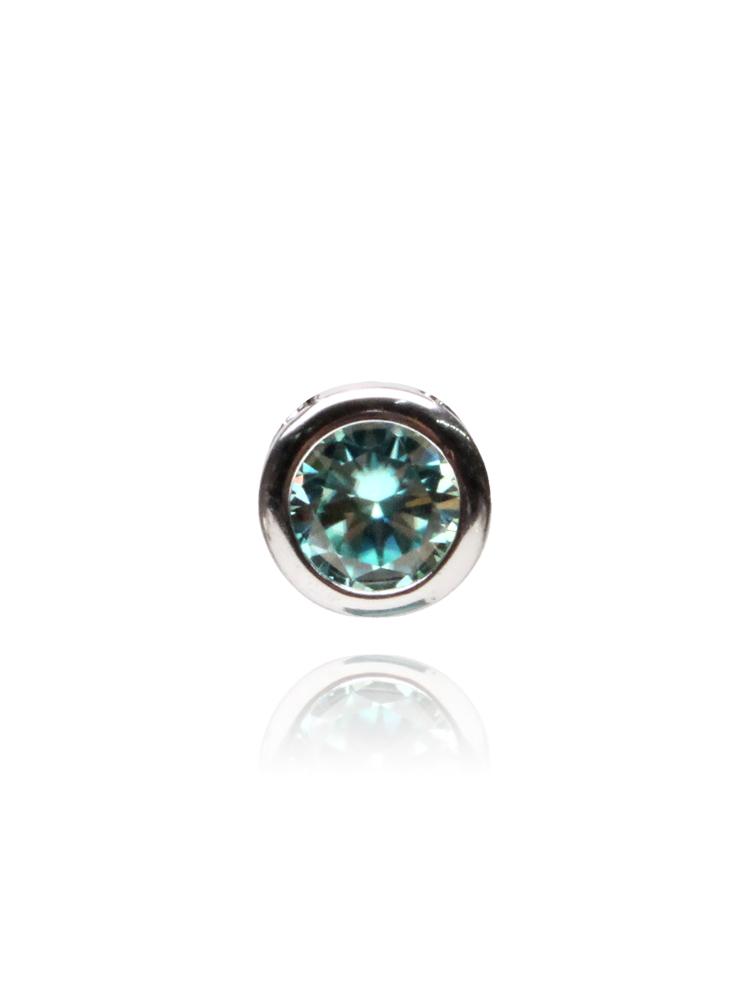 Bien Vetu Blue Moissanite Pendant Bezel-Set 1 Carat
