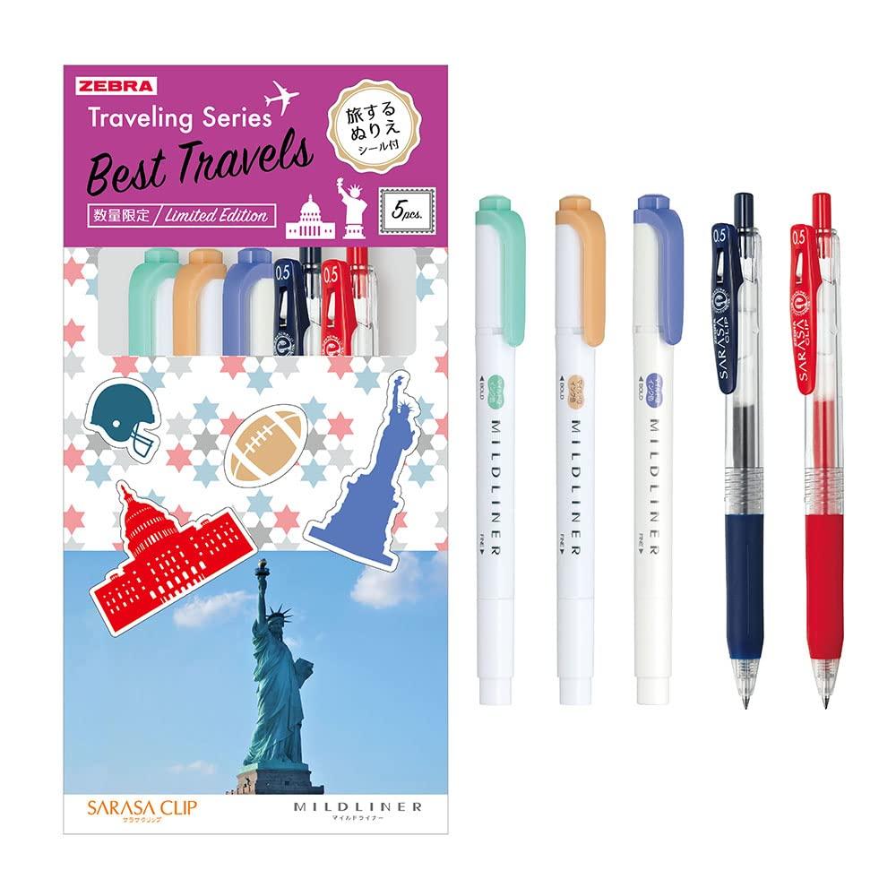 

Zebra Sarasa Clip Mildliner Статуэтка для путешествий Смешанный набор Наборов, Серии, Liberty, 5, SE-TR-5CU