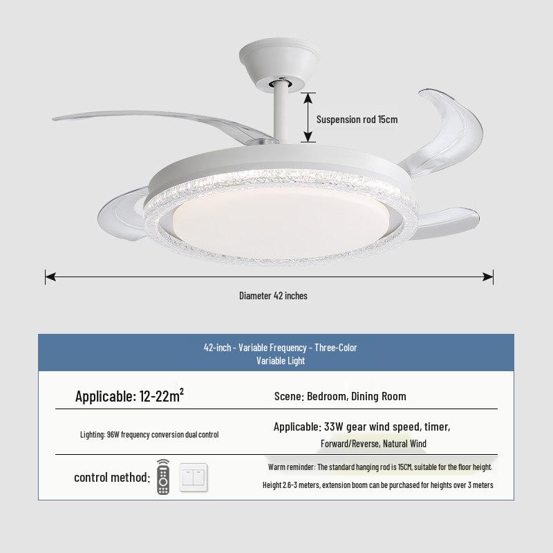 2026 New Model Flush Mount Ceiling Fan with Integrated Light for Living, Dining & Bedroom
