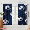 Set Of 2 Plane Printing Curtains Digital Printed Soccerrainfall Polyester Easy Install Without Rod All Seasons Perfect Curtain Made