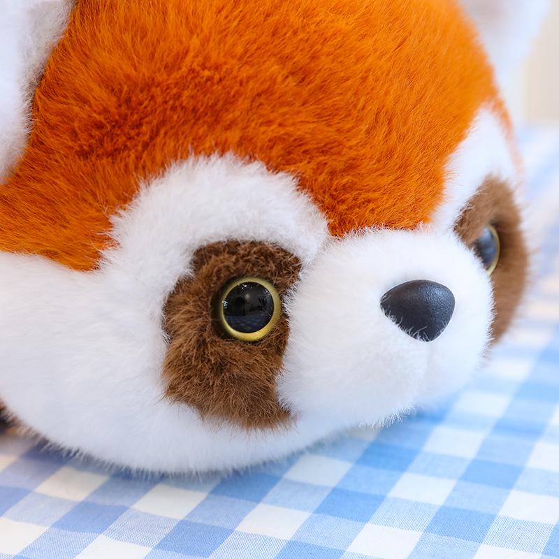 

Reversible Panda to Raccoon Plush Toy - Cute Double-Sided Doll Rabbit Fur 25cm