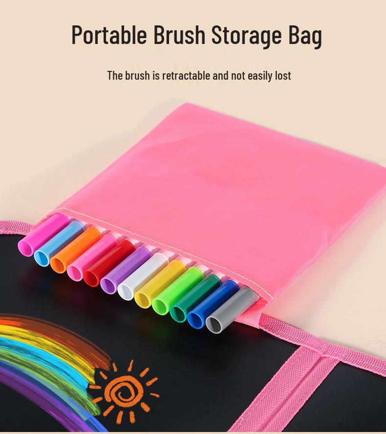 Portable Eco-friendly Children's Drawing & Doodle Board - Foldable, Waterproof & Wipeable 