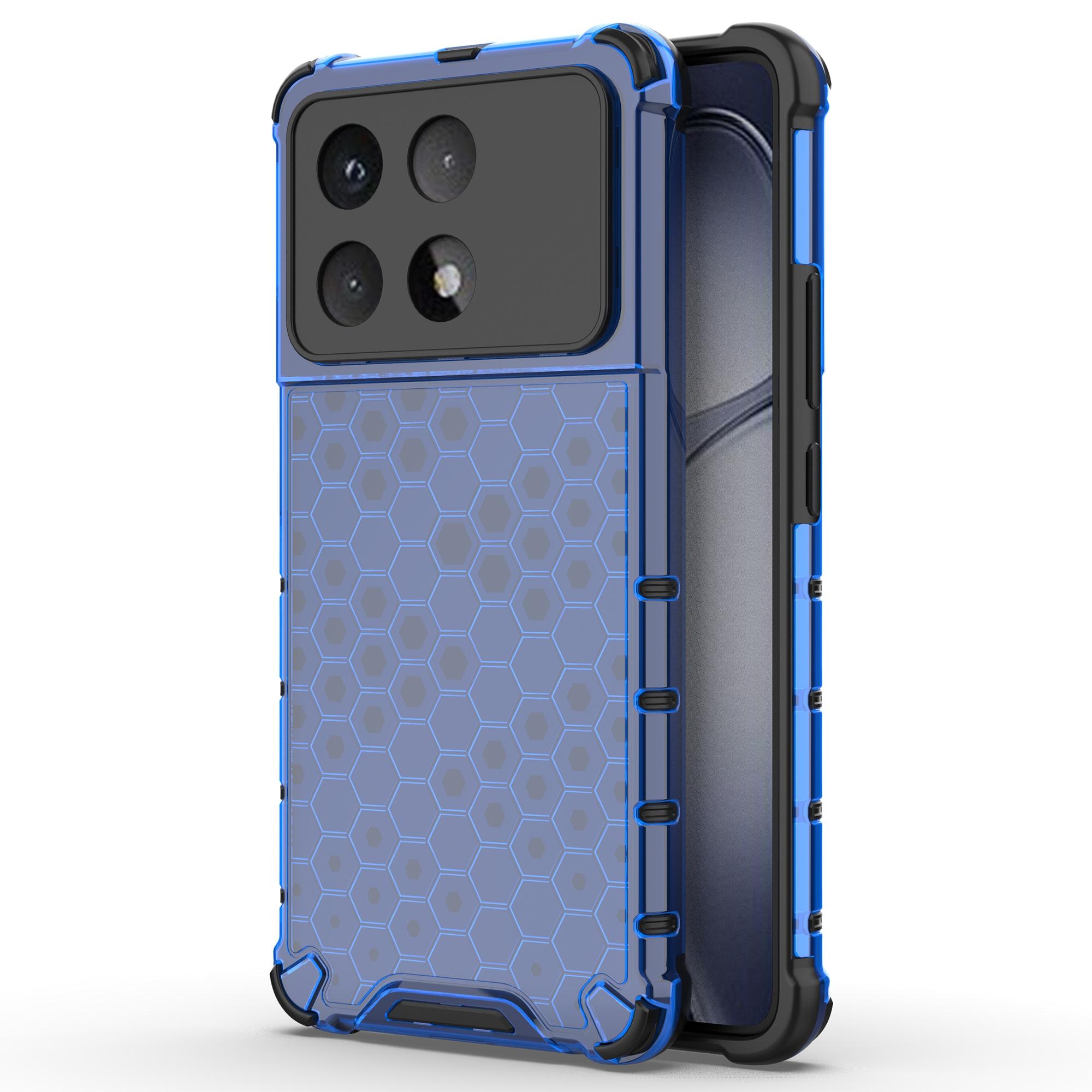 

For Xiaomi Redmi K70 Ultra Case PC+TPU Phone Cover Honeycomb Shape Blue