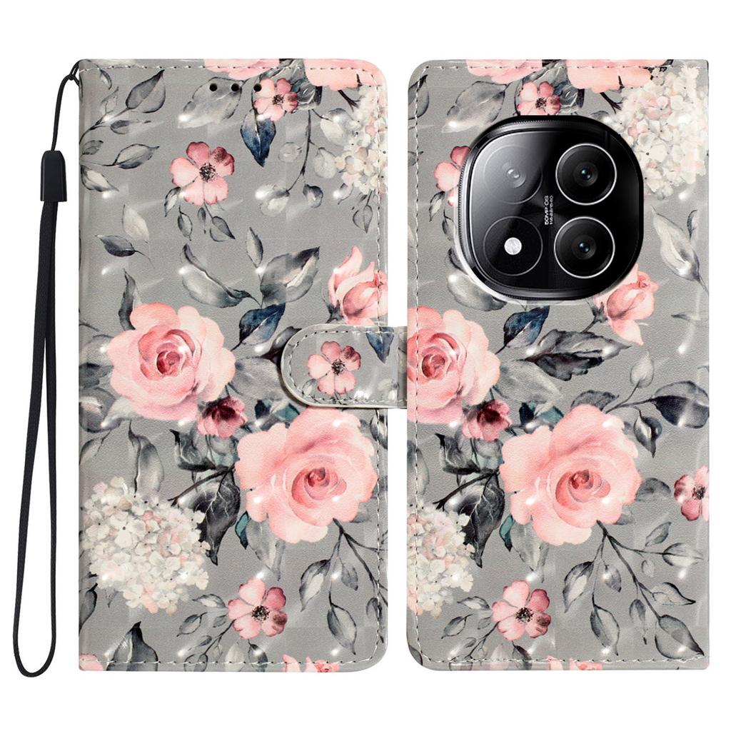 For Xiaomi Redmi Note 14 Pro 5G/Poco X7 5G Case PU Leather Wallet Phone Cover 3D Pattern Printing