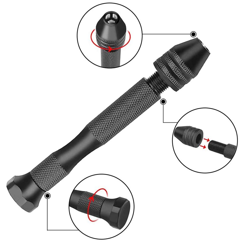 SeonFook Hand Micro Drill Bit Stainless Steel Micro Hole Drilling Precision Quiet Manual DIY Craft Plastic Model Tool Drill, Drill, Set, Drill,
