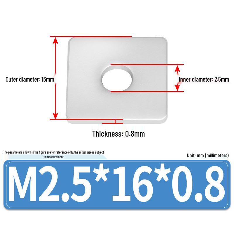 304 Stainless Steel Thickened Square Flat Washers M4-M24