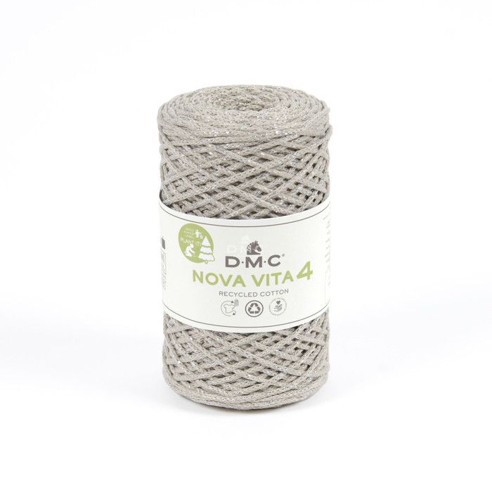 Fil Coton Recyclé Eco Vita Metallic 4mm Col. 311 beige