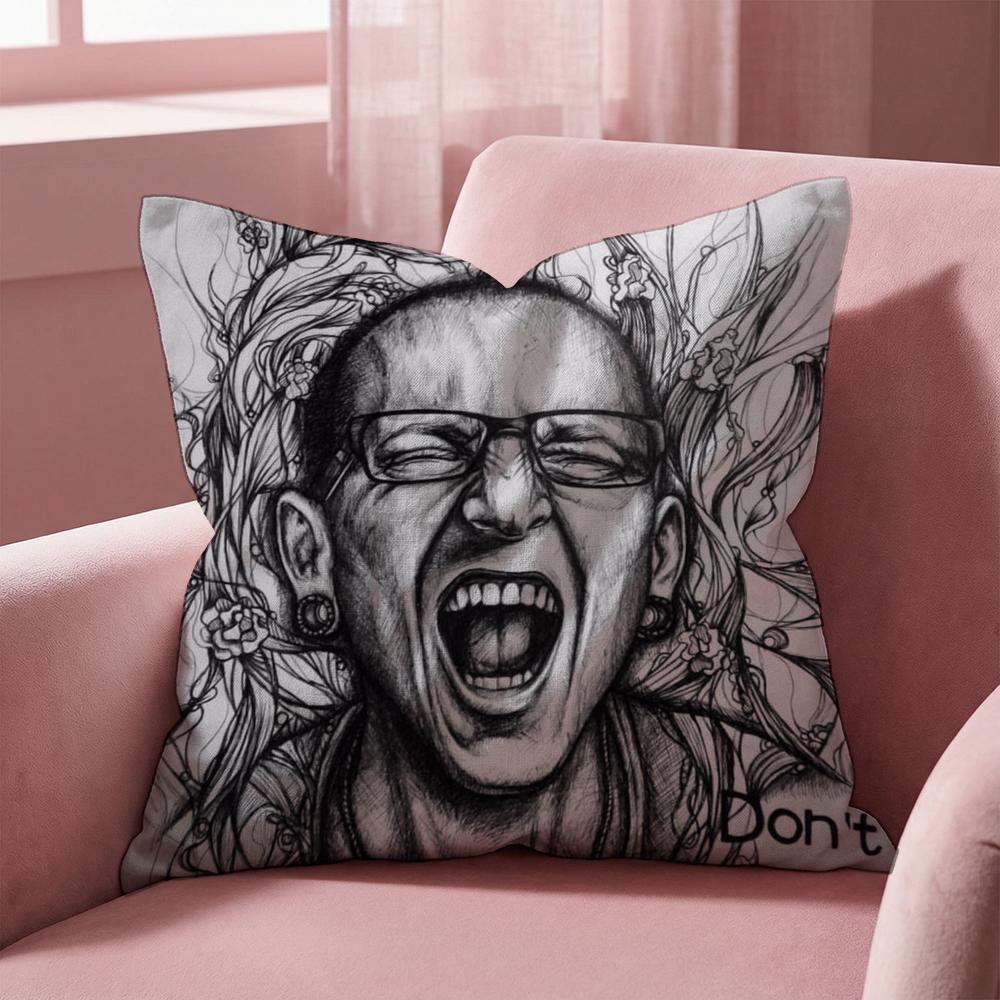 

C-Chester B-Bennington Cushion Cover Multi-Scene Pillow Cover for Home & Car - Reversible, Soft & Durable for Daily Use 30cmx30cm