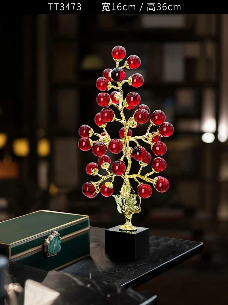 

1 шт. Аметистовый красный кристалл винограда украшение для дома фэн-шуй ремесла подарок на новоселье украшения для гостиной благословение