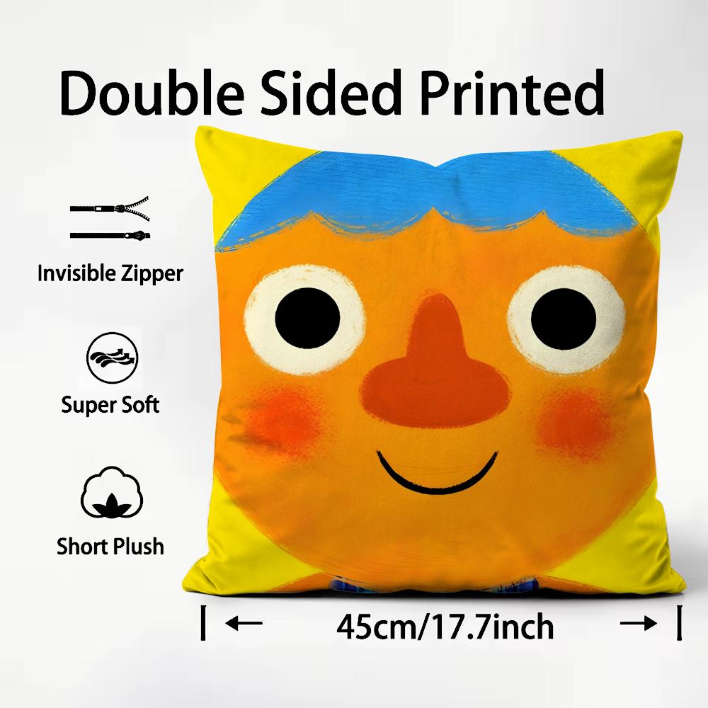 NNoodle PalsS Cartoon Cushion Cover Plush Fabric Soft DoubleSided Printed Sofa Warm Winter Home Child Gift Pillow Case 30x30cm