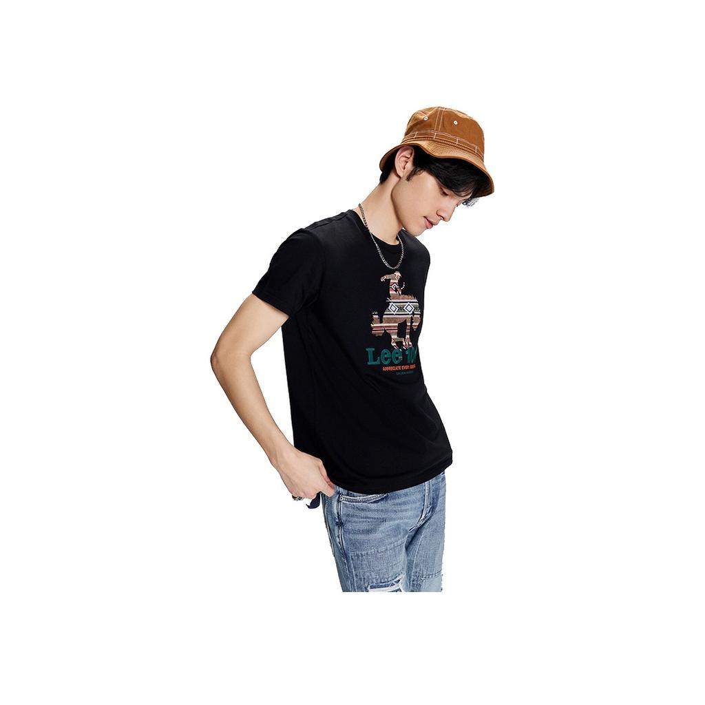 Lee SS23 Letter Cartoon Print Round Neck T-Shirt Men T-Shirts Black LMT0049913RX00FK11000