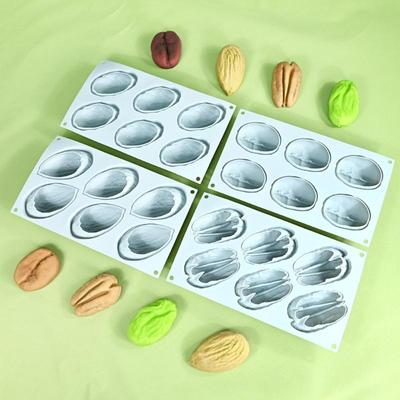 Party Dessert Baking Tools Kitchen Bakeware 6-Cell Silicone Chocolate Mold Pistachios Pecan Coffee Bean Design Mousse Cake Mould