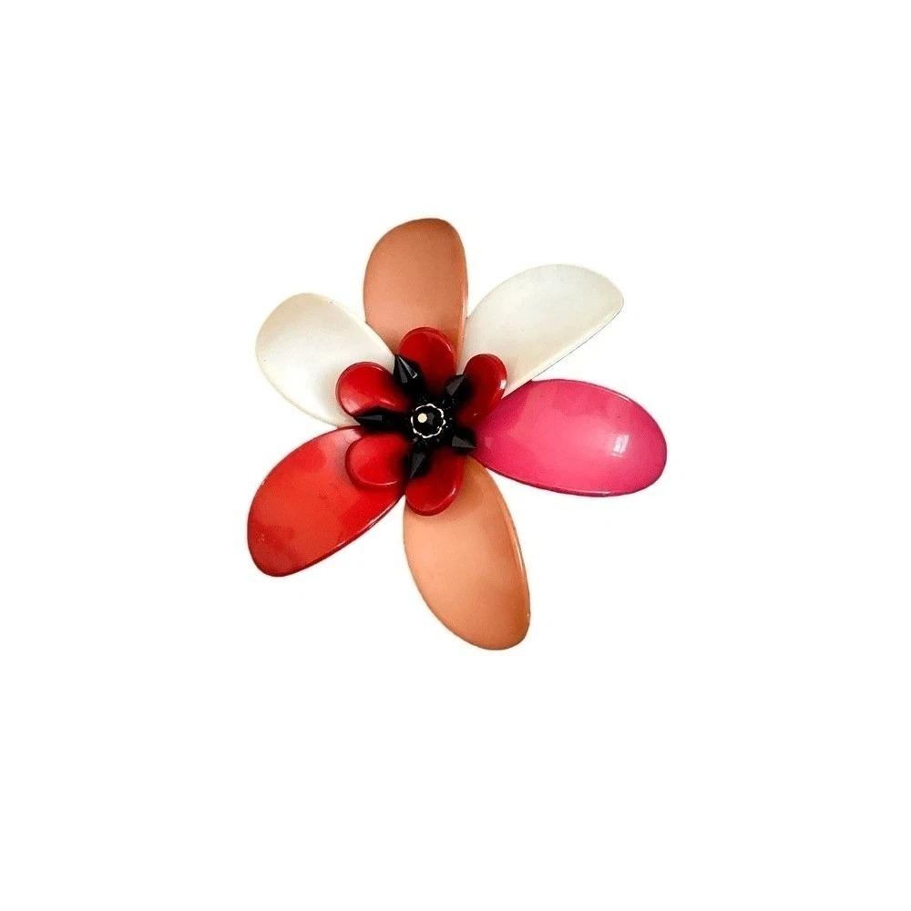 

Exaggerated Acrylic Flower Brooch Vintage Colors Clothes Pin Clothes Accessories Multicolor 12cm