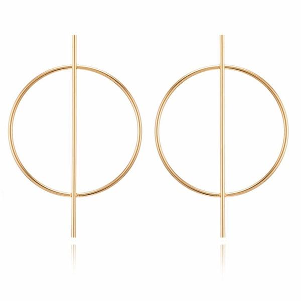 Hot Selling Vintage Earrings Women Big Gold Color Geometric Statement Metal Drop Earrings Jewelry Accessories