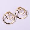 Women Gold Metal Earrings Geometric Shape Electroplated Fashion Office Looks