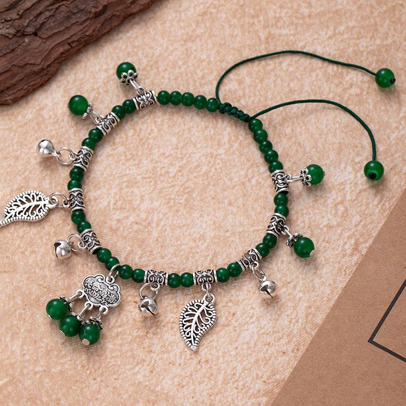 

Красная нить ножная цепочка гранат ножной аксессуар замок долголетия колокольчик ручной работы бисерный аксессуар L491-10