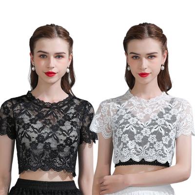 False Collar Half Shirt Blouse Lace Floral Detachable Fake Collars Elegant High Collar Turtleneck Summer Neck Cover