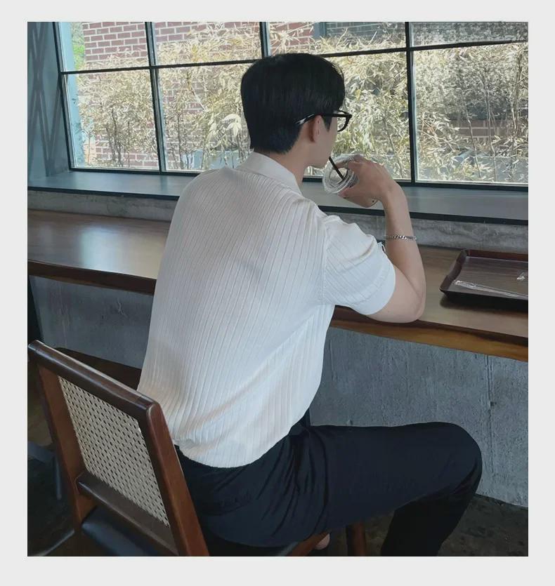 Men's Trendy Japanese-Style Polo – Summer Lapel Knit Solid-Color Short-Sleeved T-Shirt