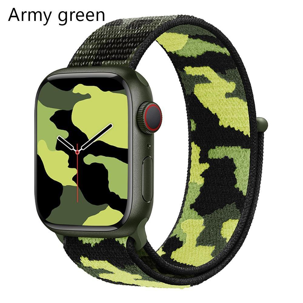

Нейлоновий ремінець для ремінця для годинника 45 мм 41 мм 44 мм 40 мм 42 мм 38 мм ремінець для годинника Камуфляжний браслет для серії iwatch 4 3 5 6 7 42/44/45MM