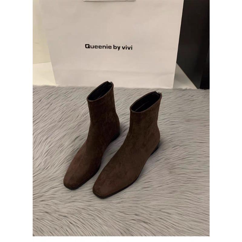 

Women s shoes boots women s thick heel suede small ankle boots women s shoes new versatile velvet thin boots short 35 коричневый